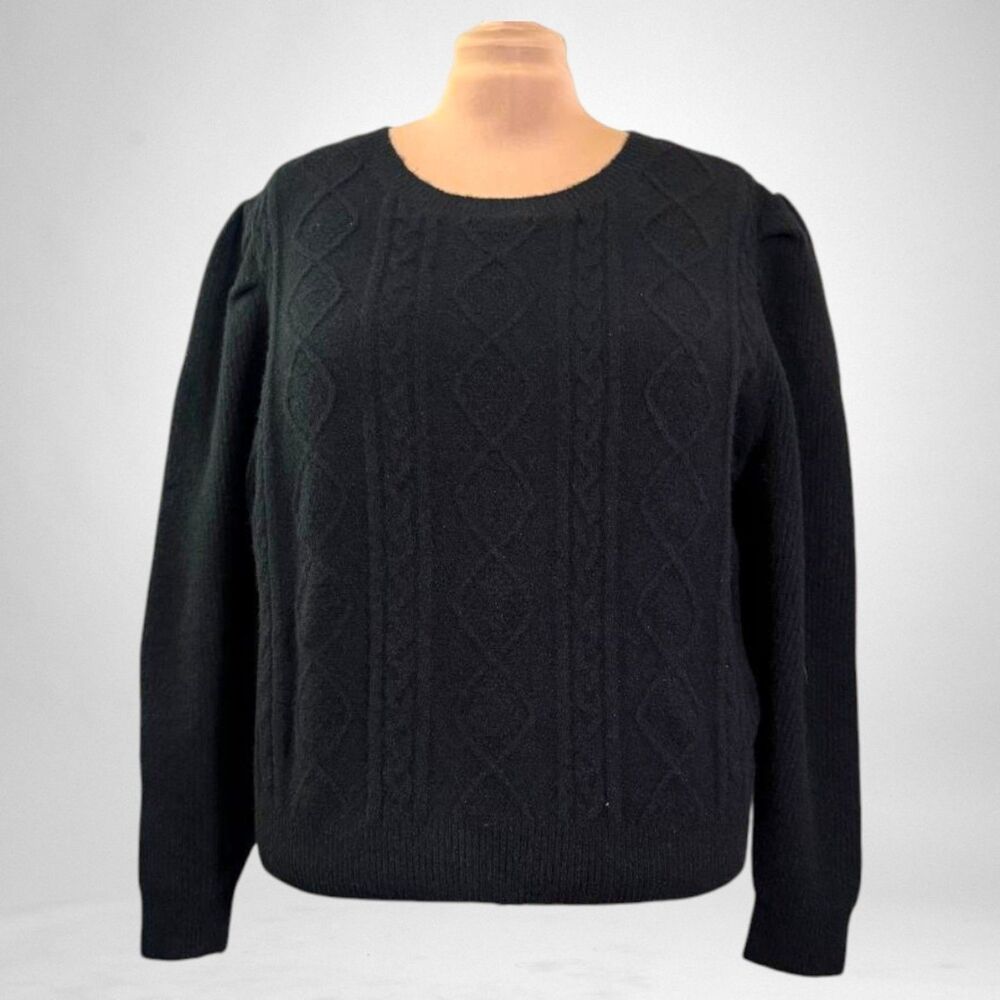 THE DROP Women's Gloria Puff Sleeve Cable-Knit Sweater, NWT! Size 2X